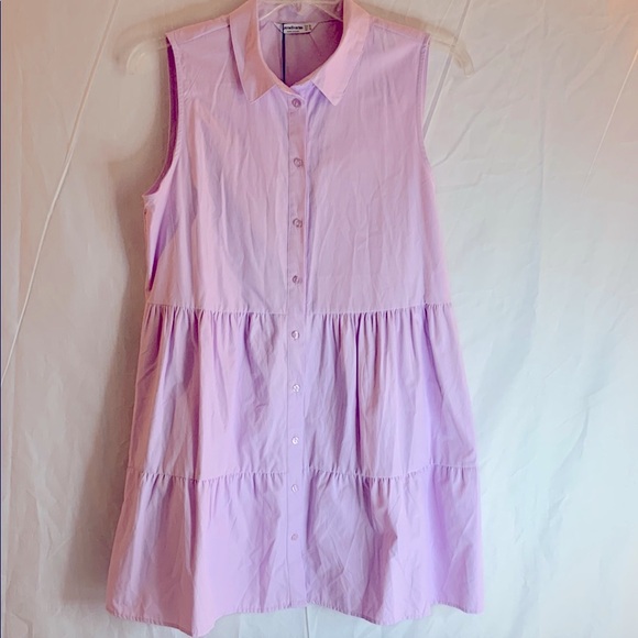 stradivarius Dresses & Skirts - NWT Lavender Sleeveless Button-Up Dress XL